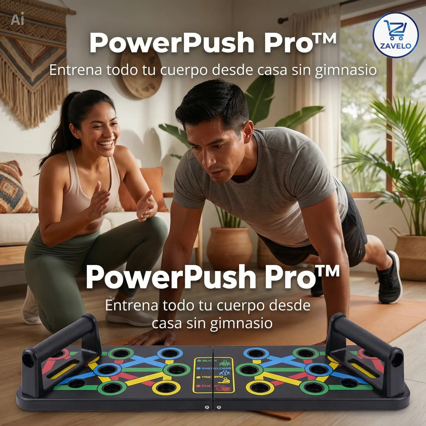 PowerPush Pro™ – Sistema Profesional de Flexiones en Casa